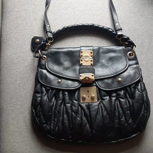 Miu Miu black hobo quilted bag
